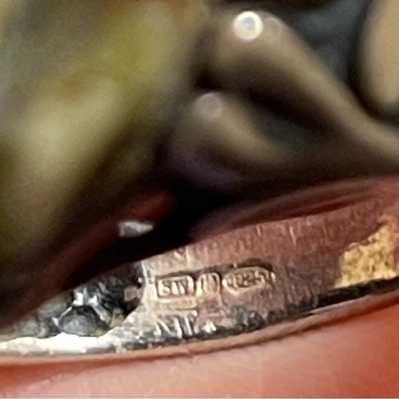 Green rose 🌹925 silver cocktail ring size 6. Made in Ireland & hallmark stamps. - Picture 12 of 14